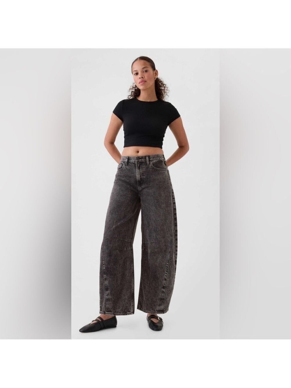 Gap High-Rise Horseshoe Jeans Black Wash NWT 27/4 Black Wash Skater Baggy BoHo